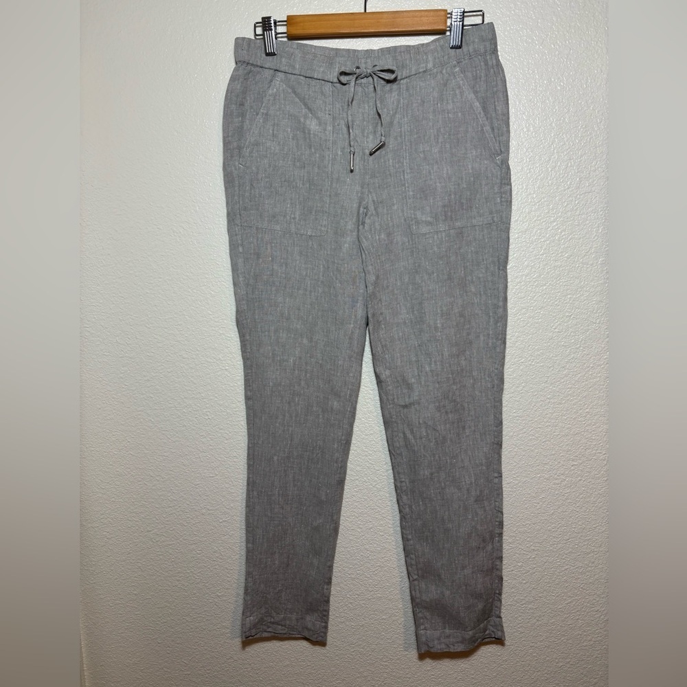 Saks Fifth Avenue 100% Linen Pants Heather Gray Size XS | capsule wardrobe |